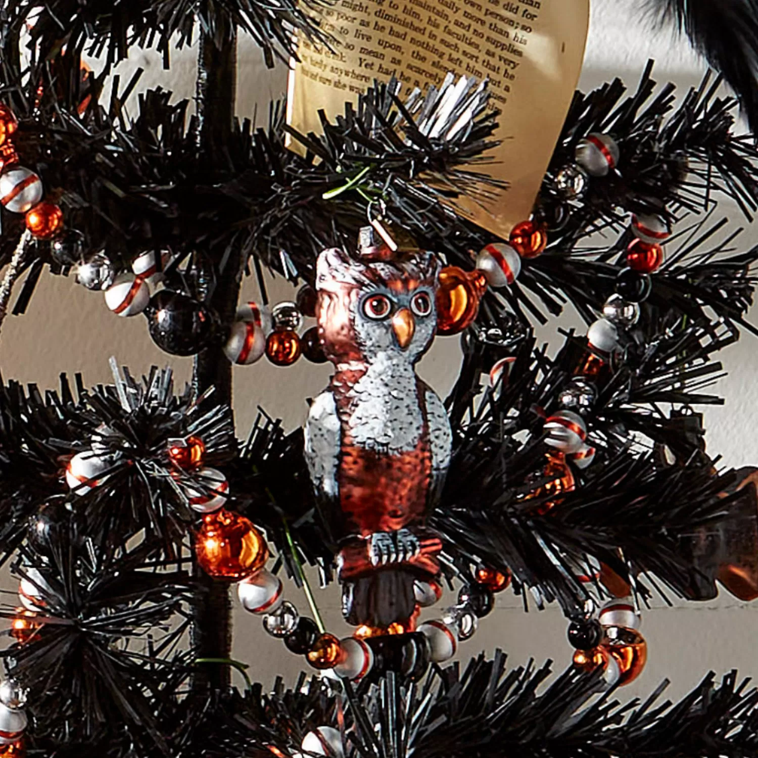The Jolly Christmas Shop Eric Cortina | Halloween Ornaments | Raz Eric Cortina 4.75" Give A Hoot Glass Halloween Ornament 4453116