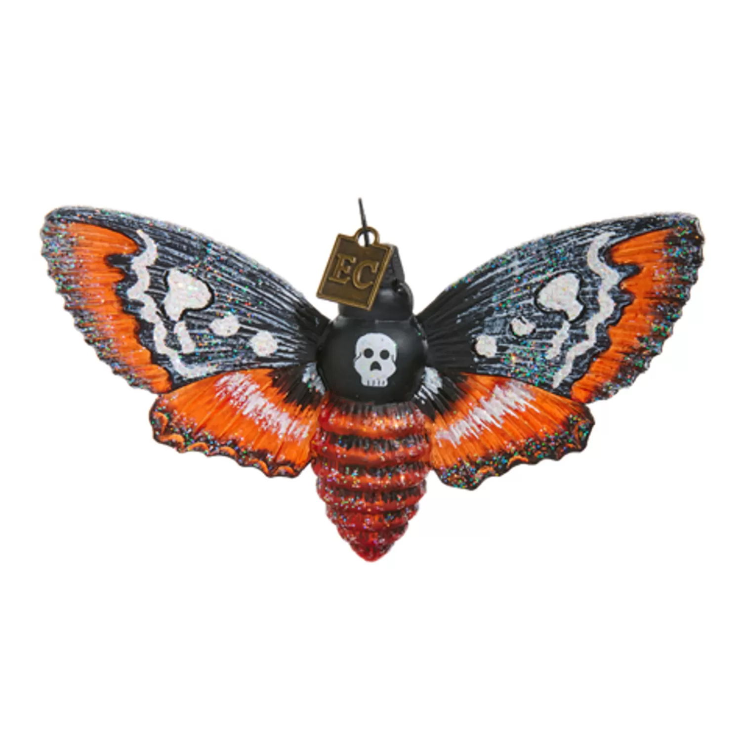 The Jolly Christmas Shop Eric Cortina | Halloween Ornaments | Raz Eric Cortina 4.75" Halloween Death Moth Glass Ornament 4453113