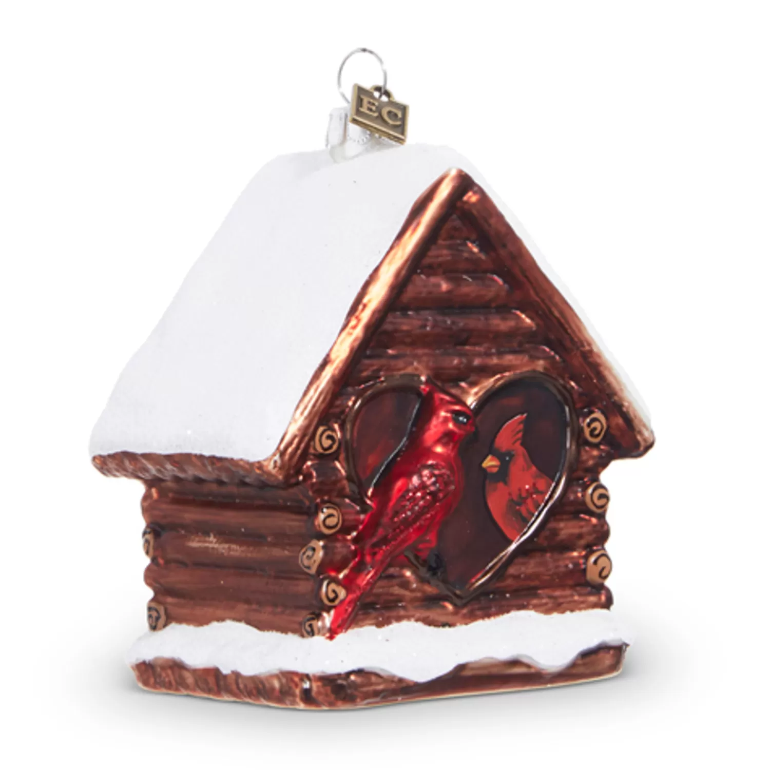 The Jolly Christmas Shop Sleigh Bells | Bells | Raz Eric Cortina 4" Home Sweet Home Cardinal Glass Christmas Ornament 4353113