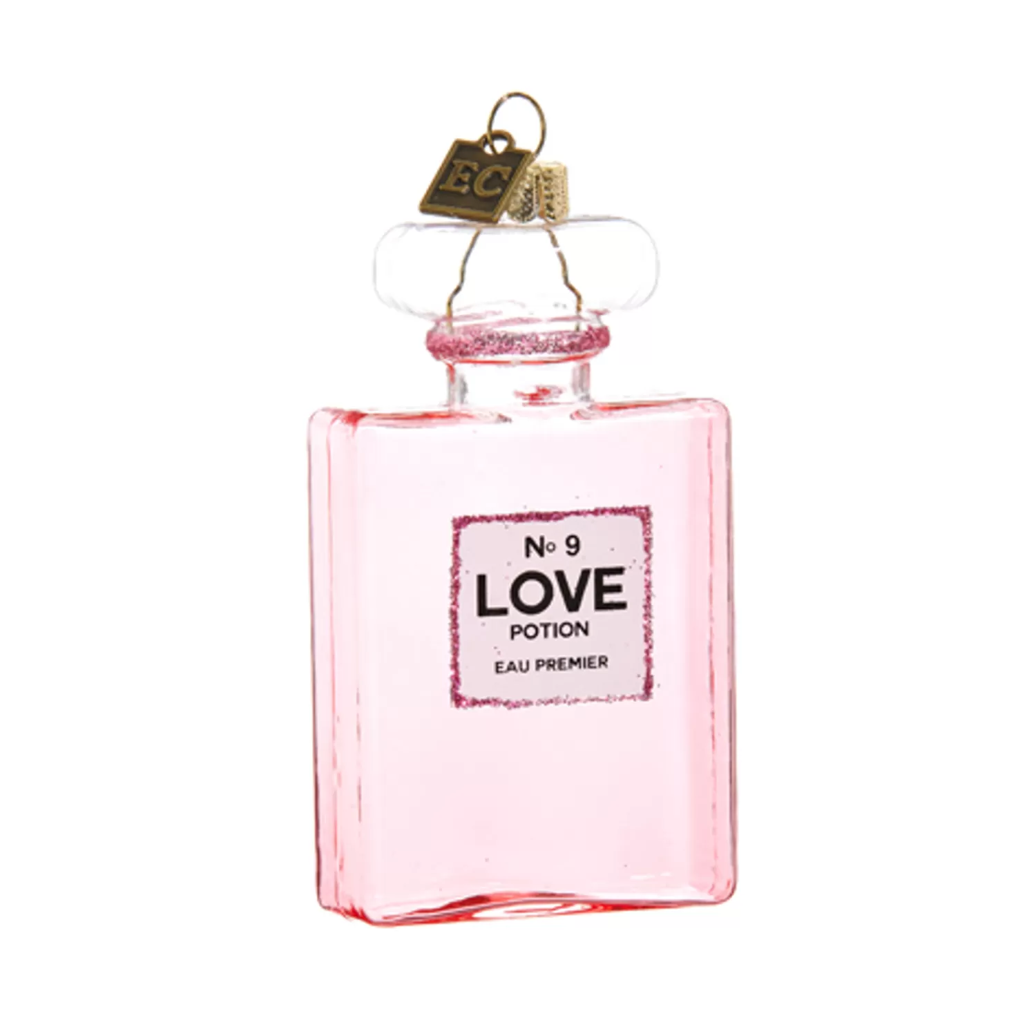 The Jolly Christmas Shop Valentines Day | A Blushing Holiday | Raz Eric Cortina 4" Love Potion No. 9 Glass Christmas Ornament 4453165