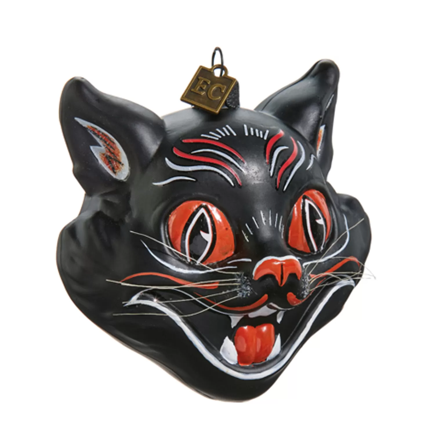 The Jolly Christmas Shop Eric Cortina | Halloween Ornaments | Raz Eric Cortina 4" Scaredy Cat Glass Halloween Ornament 4453112