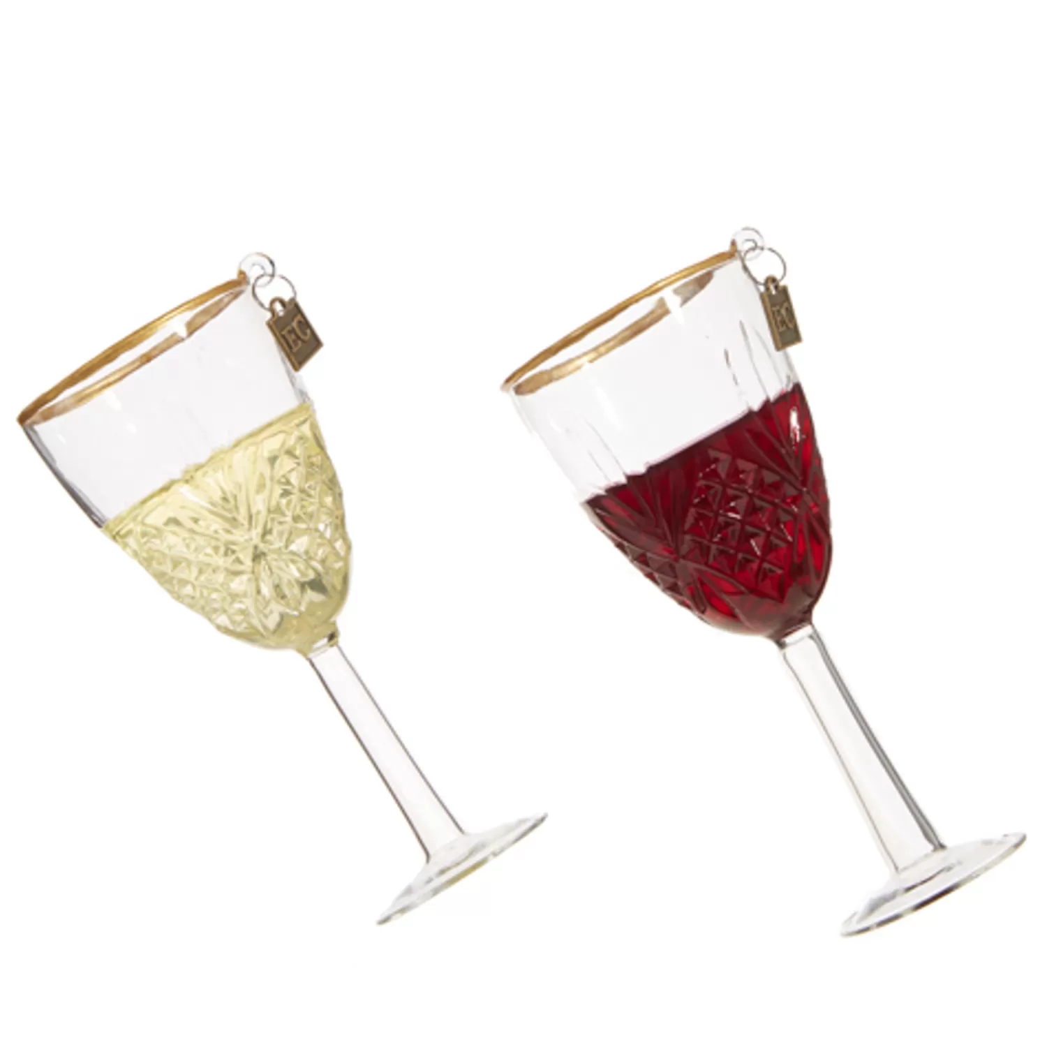 The Jolly Christmas Shop Sleigh Bells | Bells | Raz Eric Cortina 5.5" Elegant Red Or White Wine Glass Christmas Ornament 4353122