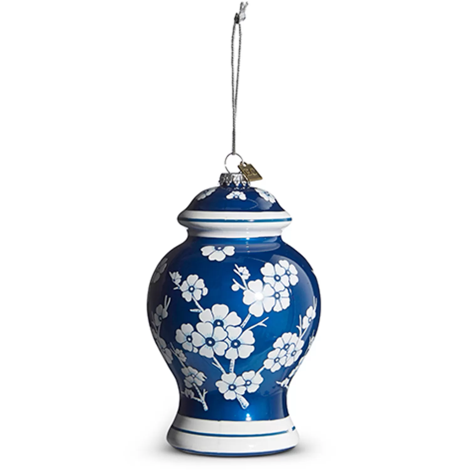 The Jolly Christmas Shop Eric Cortina | Glass Ornaments | Raz Eric Cortina 6.5" Blue Delft Ginger Jar Glass Christmas Ornament 4353182