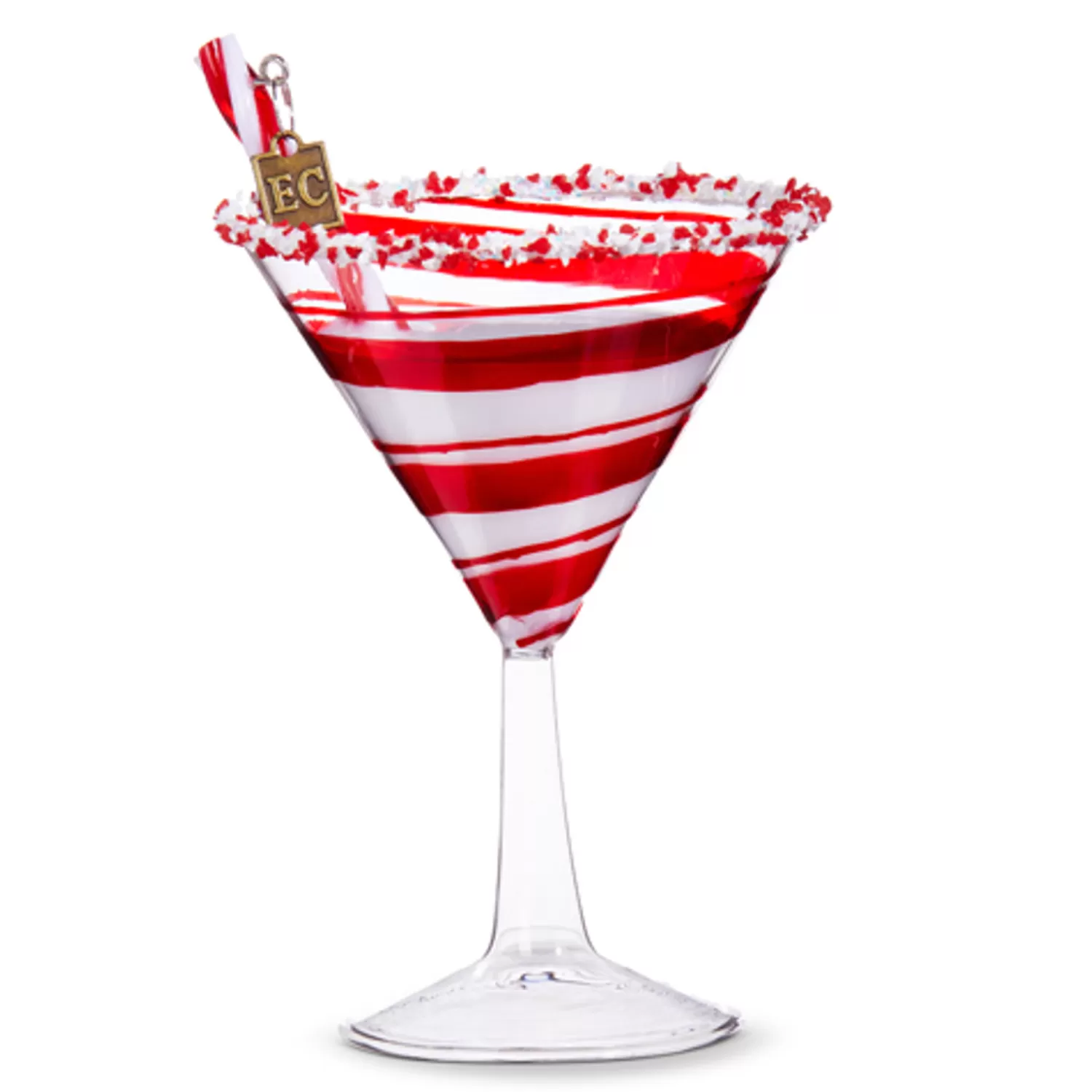 The Jolly Christmas Shop Eric Cortina | Candy Land | Raz Eric Cortina 6" Peppermint Cocktail Glass Christmas Ornament 4353119