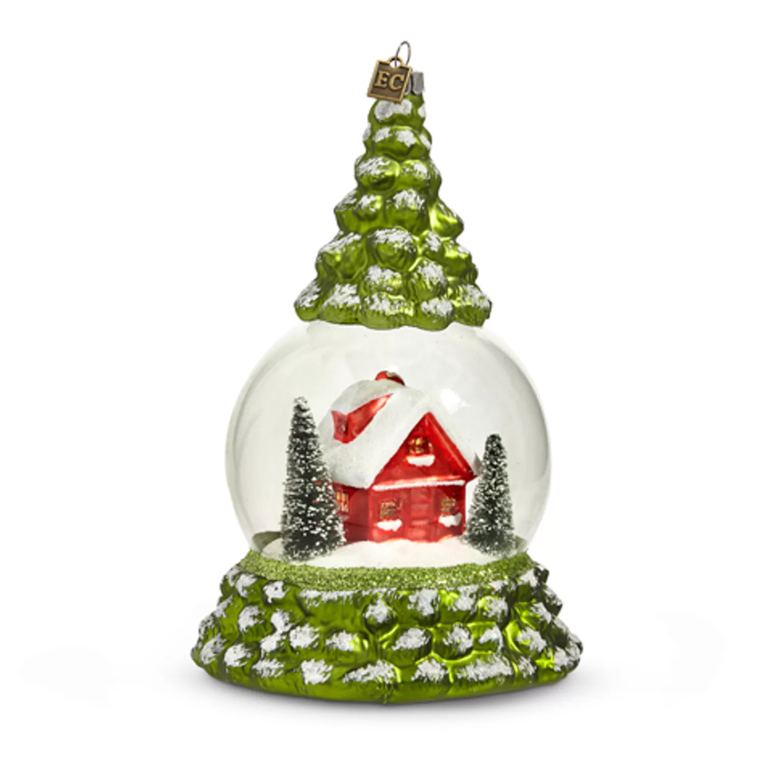 The Jolly Christmas Shop Eric Cortina | Woodland Wonder | Raz Eric Cortina 7.5" Cabin In The Woods Glass Christmas Ornament 4453172