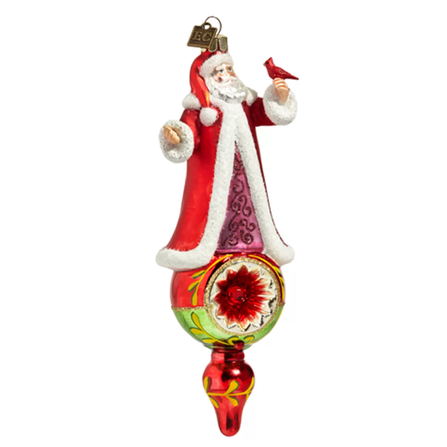 The Jolly Christmas Shop Eric Cortina | Christmas Traditions | Raz Eric Cortina 7.5" Regal Santa Glass Christmas Ornament 4453171