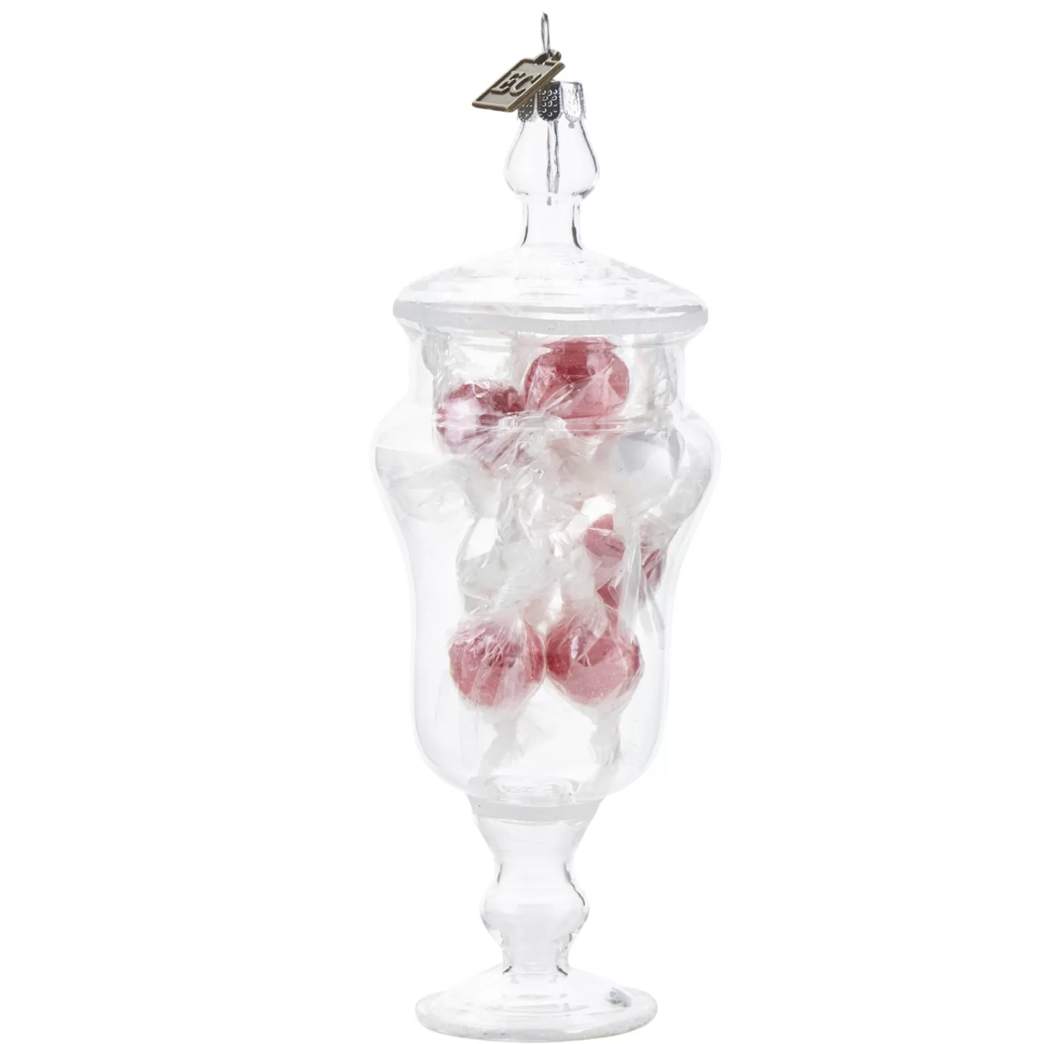 The Jolly Christmas Shop Jingle And Cocoa | Candy Land | Raz Eric Cortina Clear Glass Peppermint Candy Jar Glass Christmas Ornament