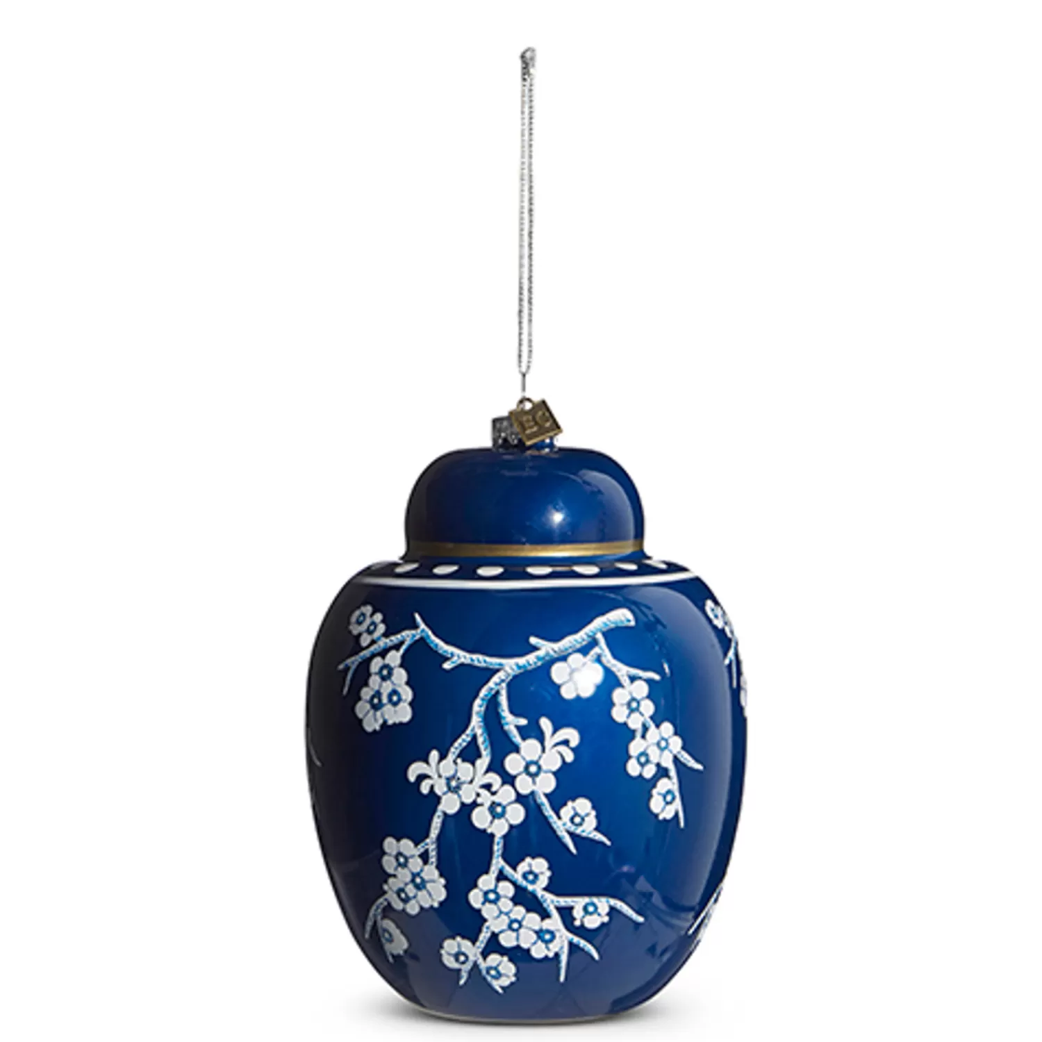 The Jolly Christmas Shop Glass Ornaments | Eric Cortina Collection | Raz Eric Cortina Large 6.5" Dark Blue Ginger Jar Glass Christmas Ornament 4353180