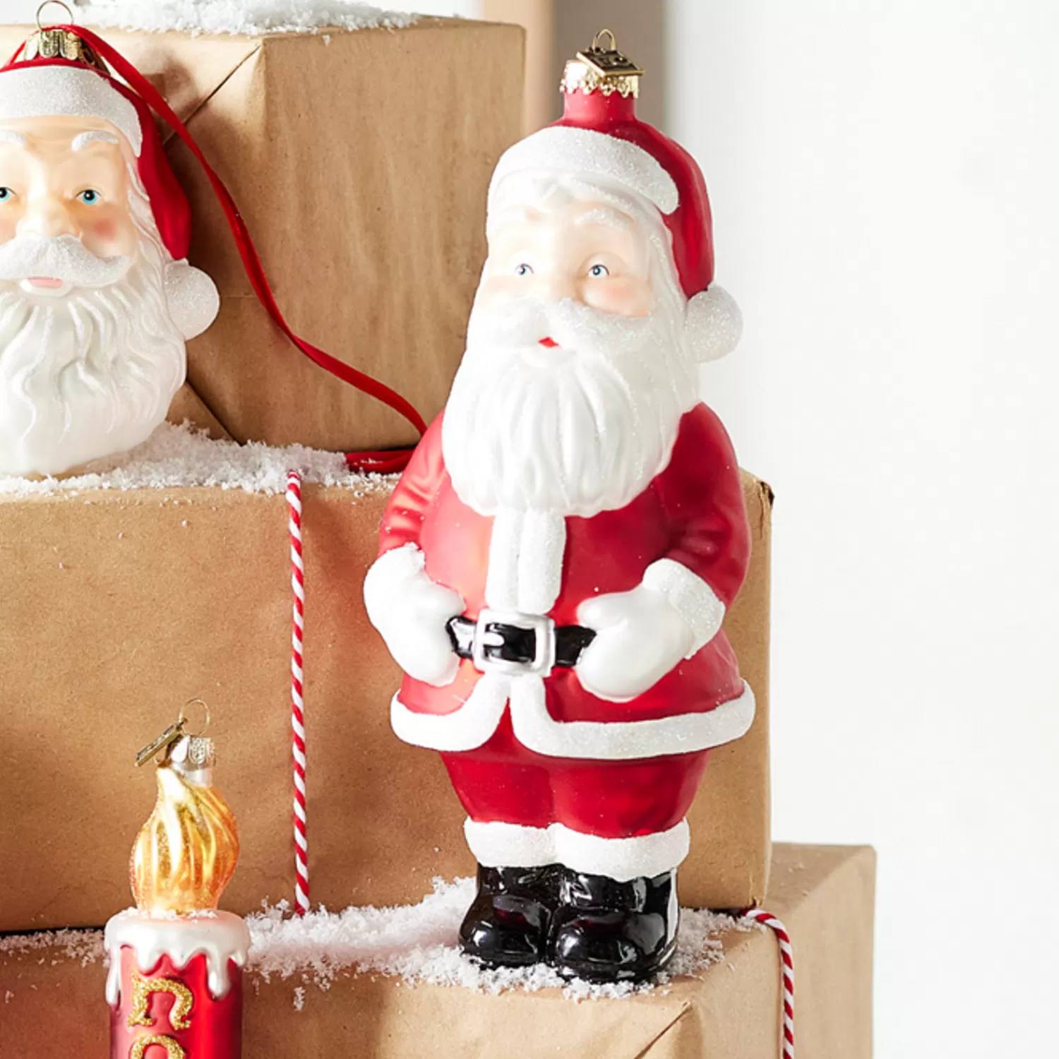 The Jolly Christmas Shop Eric Cortina | Santa | Raz Eric Cortina Large 8" Santa Blow Mold Glass Christmas Ornament 4353170