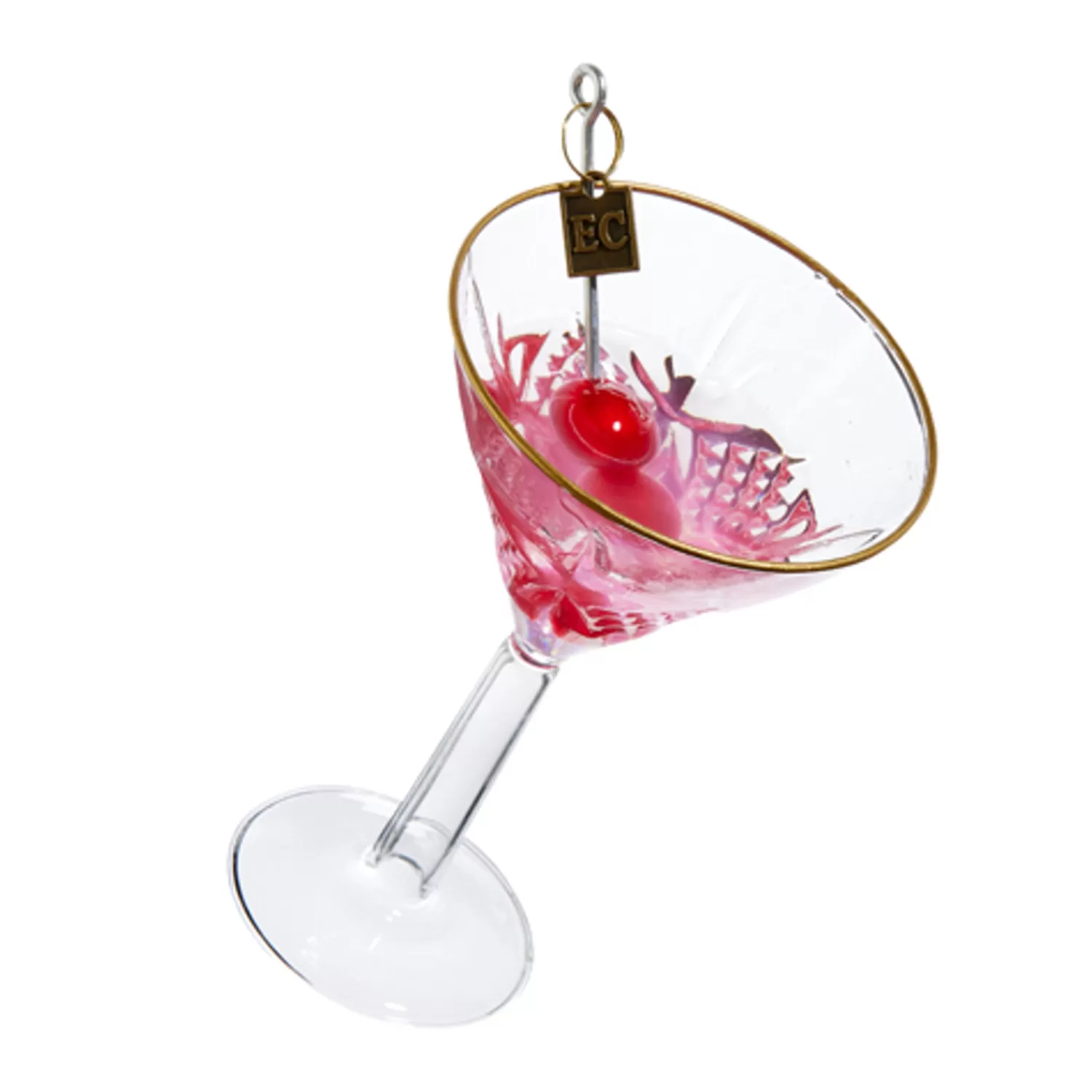 The Jolly Christmas Shop Eric Cortina | A Blushing Holiday | Raz Eric Cortina Pink Martini Or Champagne Glass Christmas Ornament