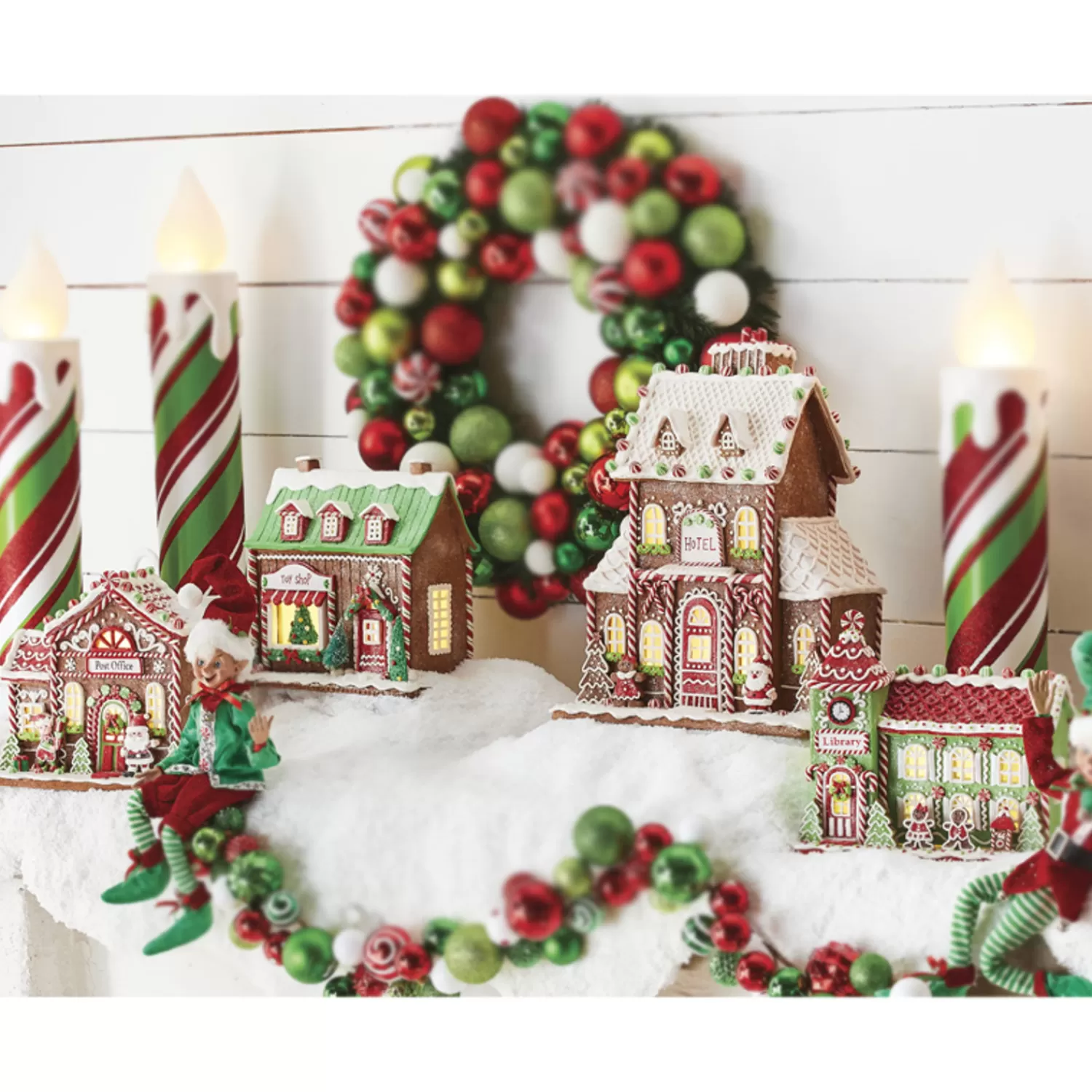 The Jolly Christmas Shop Gingerbread | Classic Carols | Raz Gingerbread LED Lighted Town Building Christmas Decoration
