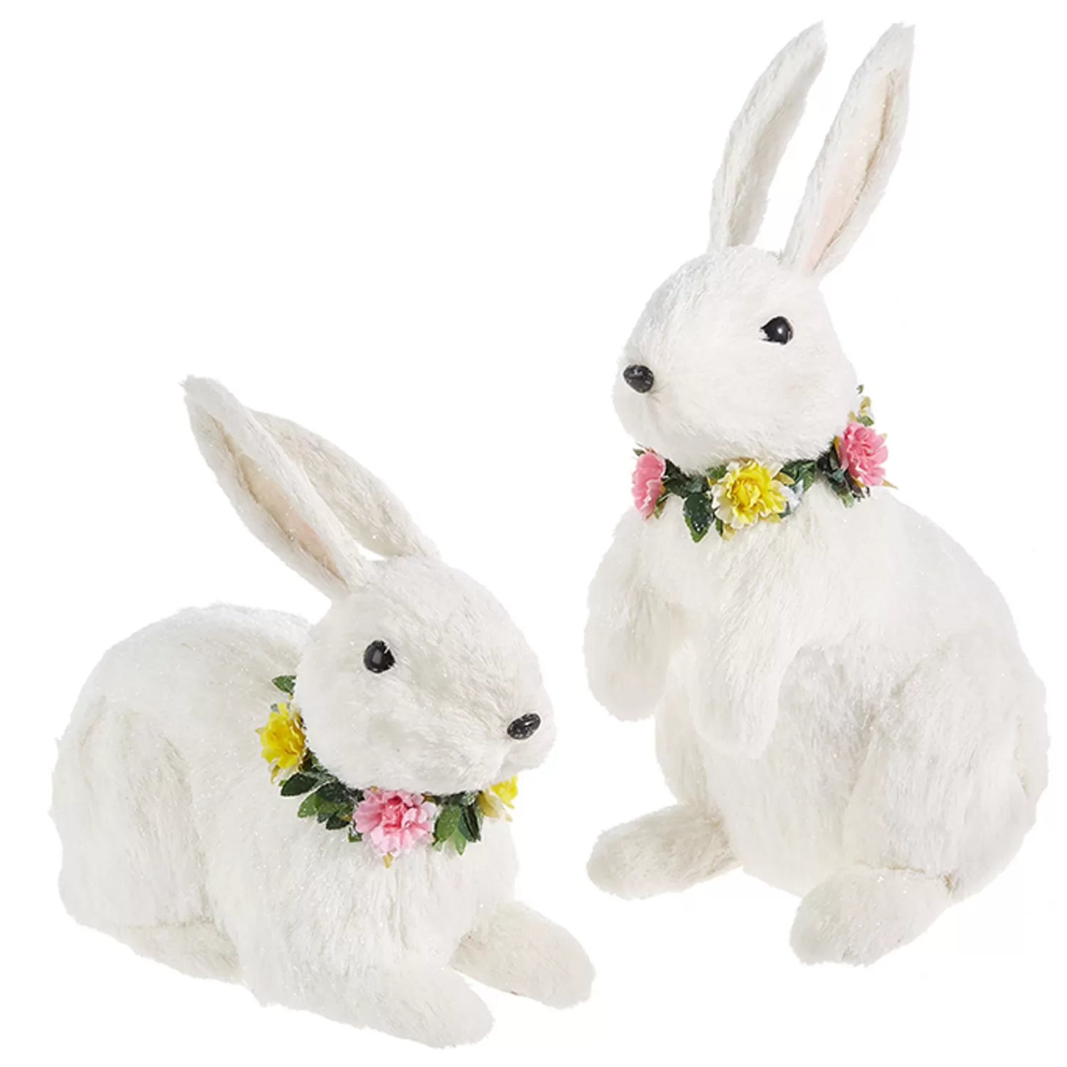 The Jolly Christmas Shop Figurines | Raz Large White Sisal Bunnies Easter Figures Set Of 2 4303437