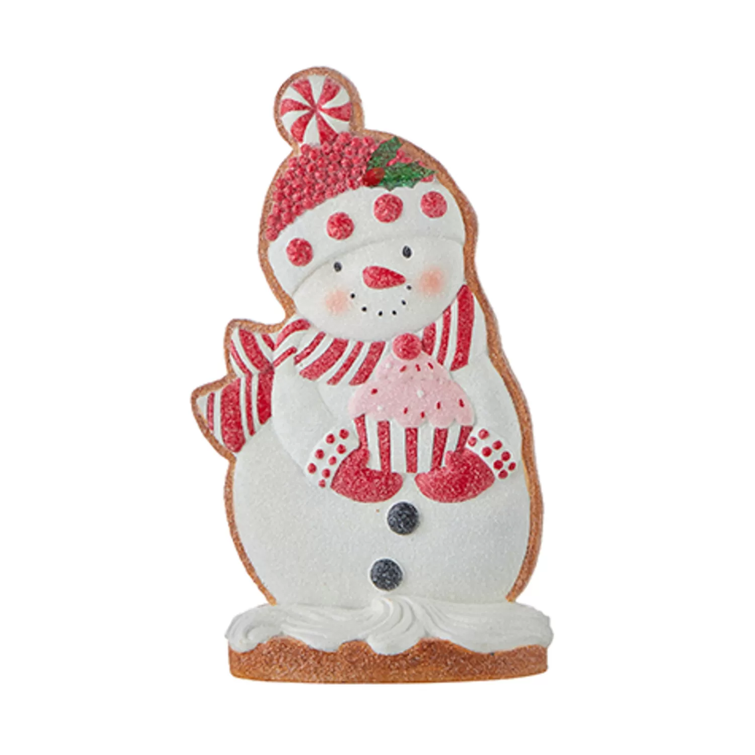 The Jolly Christmas Shop Gingerbread | The Candy Shop | Raz Peppermint Cookie Christmas Character Figure Decoration