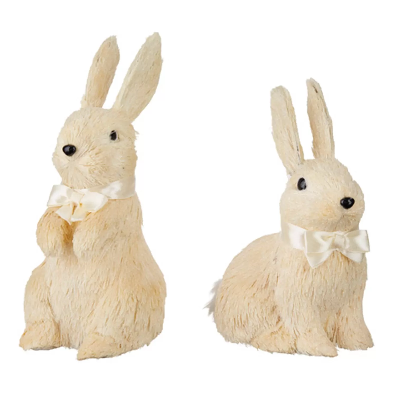 The Jolly Christmas Shop Figurines | Raz Set Of 2 11" Ivory Glittered Bunny Decoration 4116096