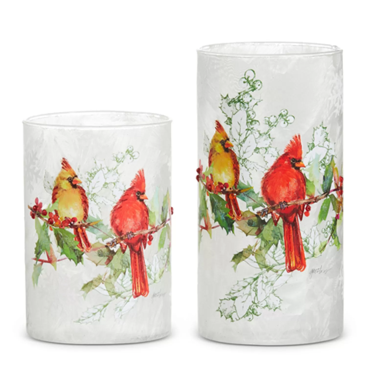 The Jolly Christmas Shop O Tannebaun | Cardinal Christmas Decorations | Raz Set Of 2 Cardinal Containers Christmas Decoration 4324593