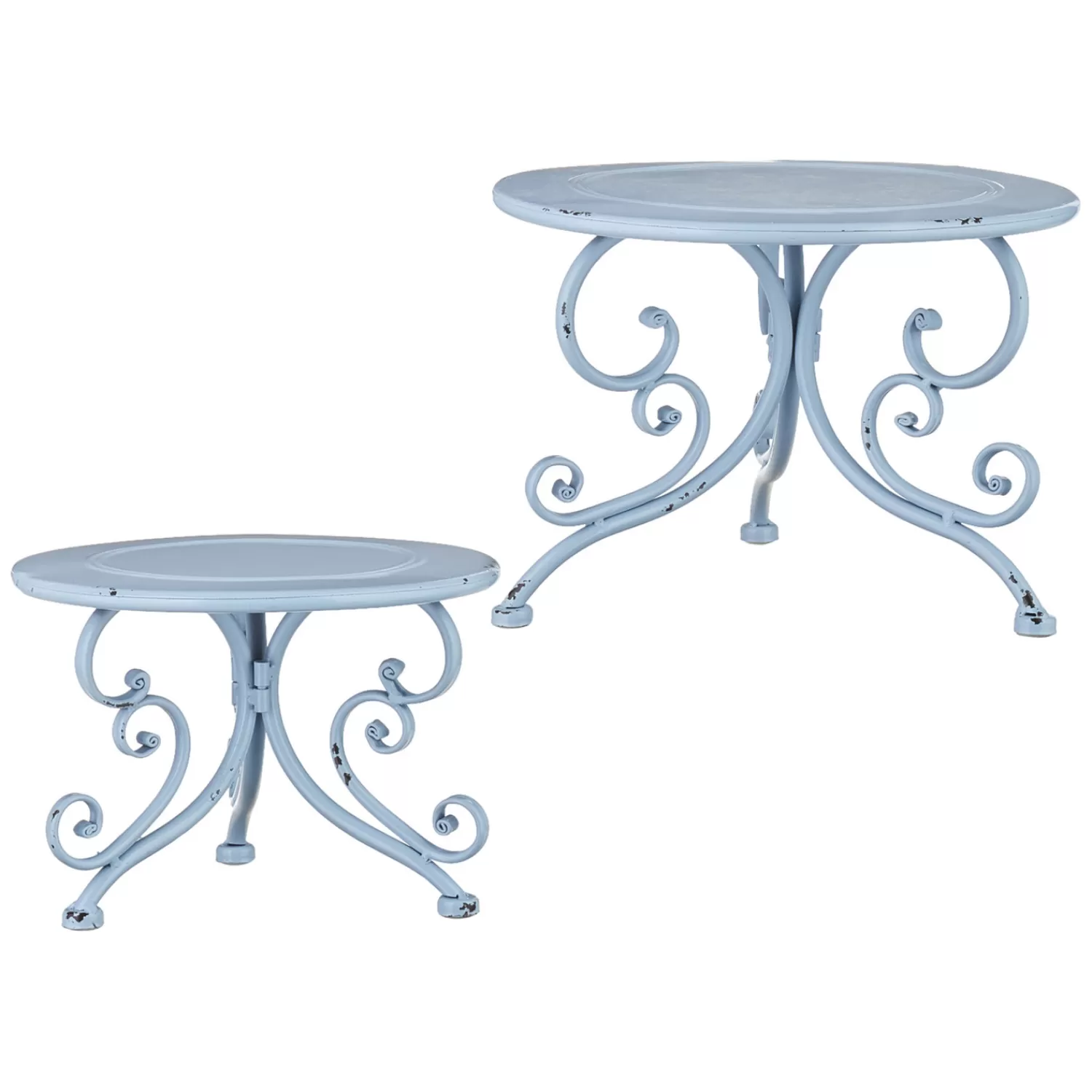 The Jolly Christmas Shop Figurines | Jingle And Cocoa | Raz Set Of 2 Distressed Blue Riser Christmas Decoration 4128883