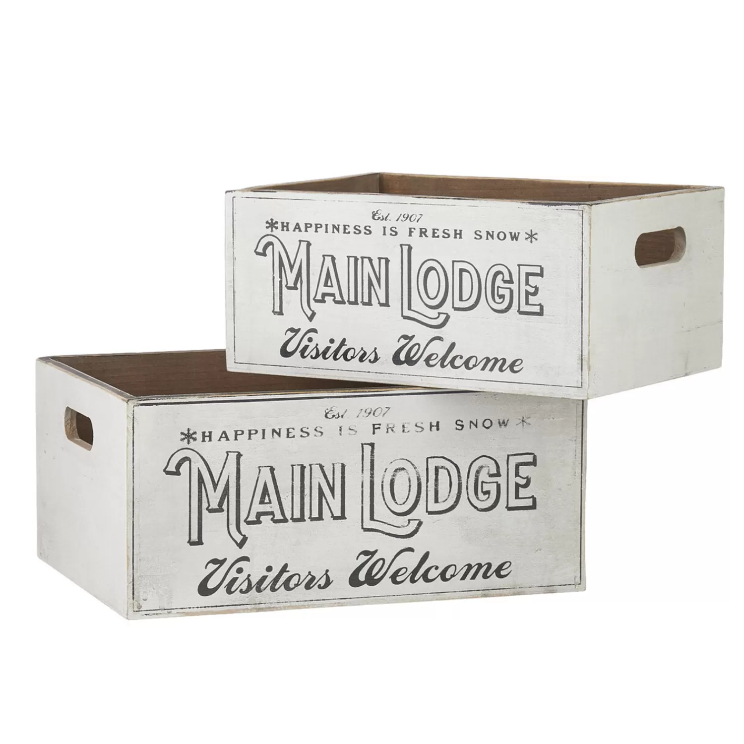 The Jolly Christmas Shop Sleigh Bells | Farmhouse | Raz Set Of 2 Main Lodge Crate Christmas Decoration 4111294