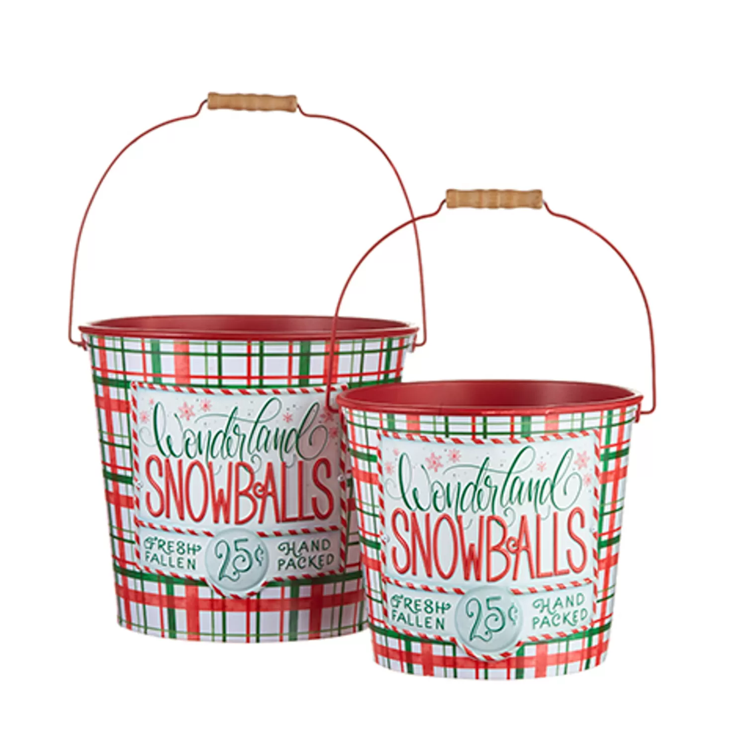The Jolly Christmas Shop Tinsel Town | Snow Christmas Decorations | Raz Set Of 2 Wonderland Snowballs Bucket Christmas Decoration 4212309