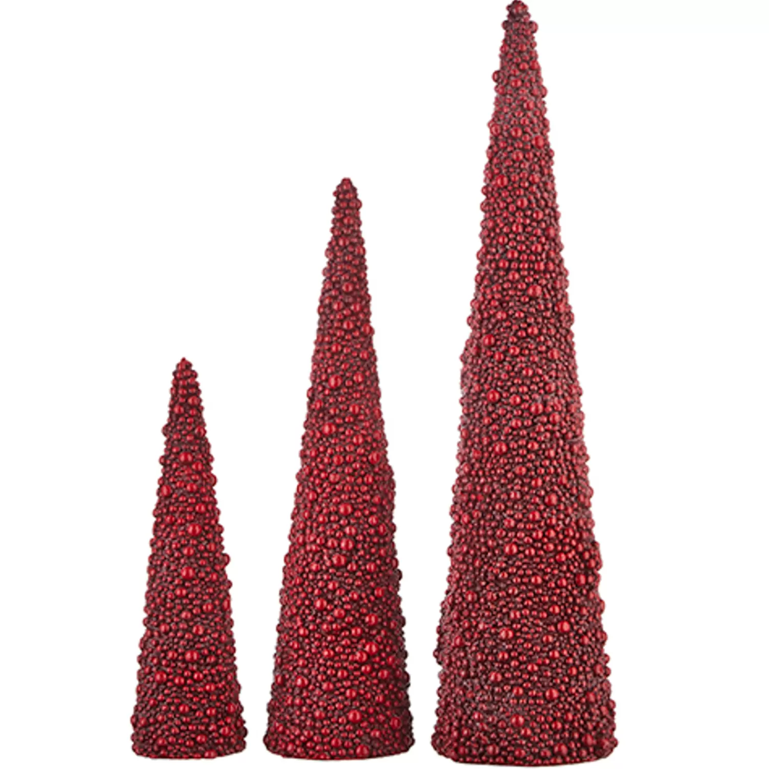 The Jolly Christmas Shop Gingerbread Lane | Christmas Traditions | Raz Set Of 3 Red Berry Cone Christmas Tree 4211312