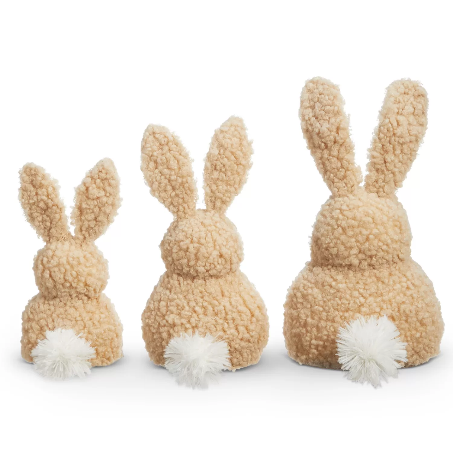 The Jolly Christmas Shop Figurines | Raz Set Of 3 Sherpa Bunnies Easter Decoration 4453329
