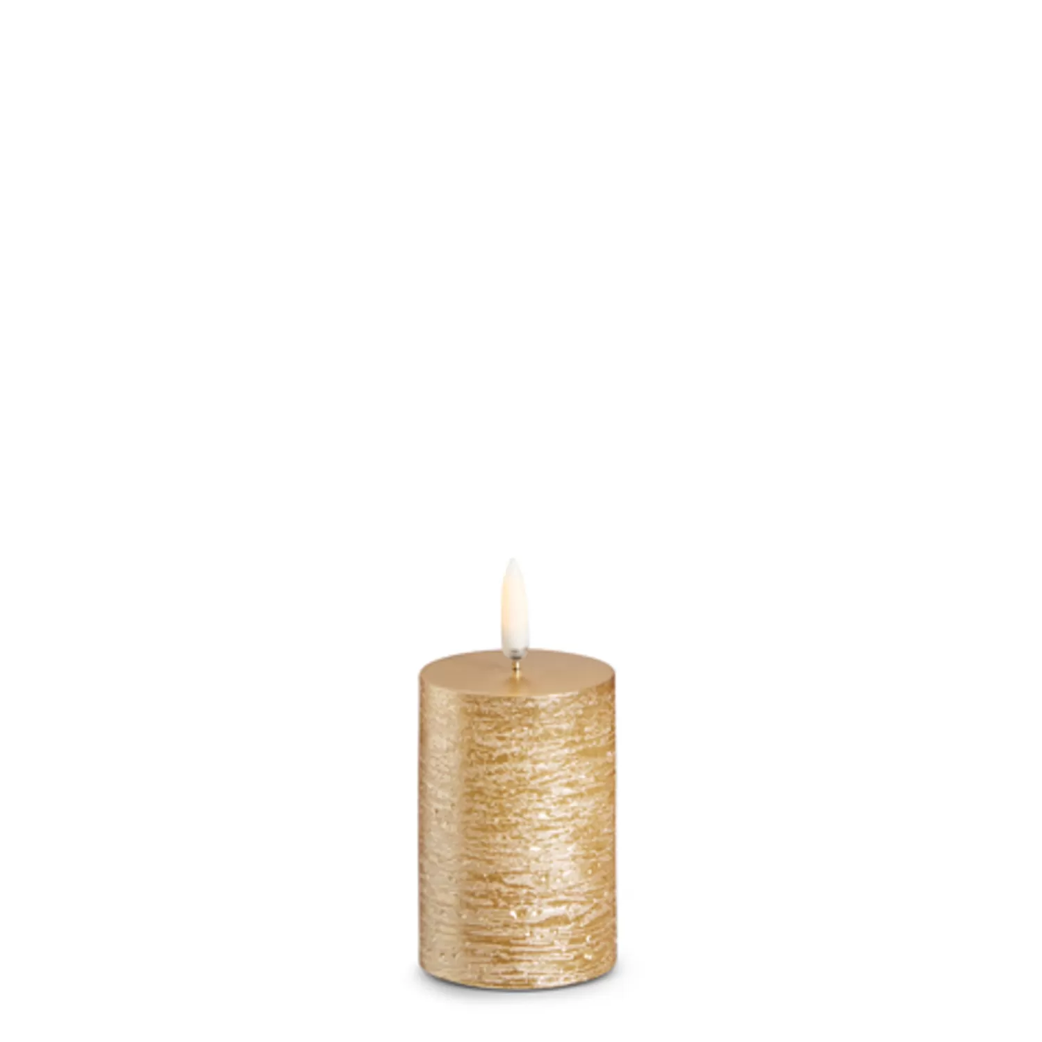 The Jolly Christmas Shop Tartan Traditions | Oh Night Divine | Raz Uyuni Rustic Gold Battery Operated Candle With Lighted Flickering Flame