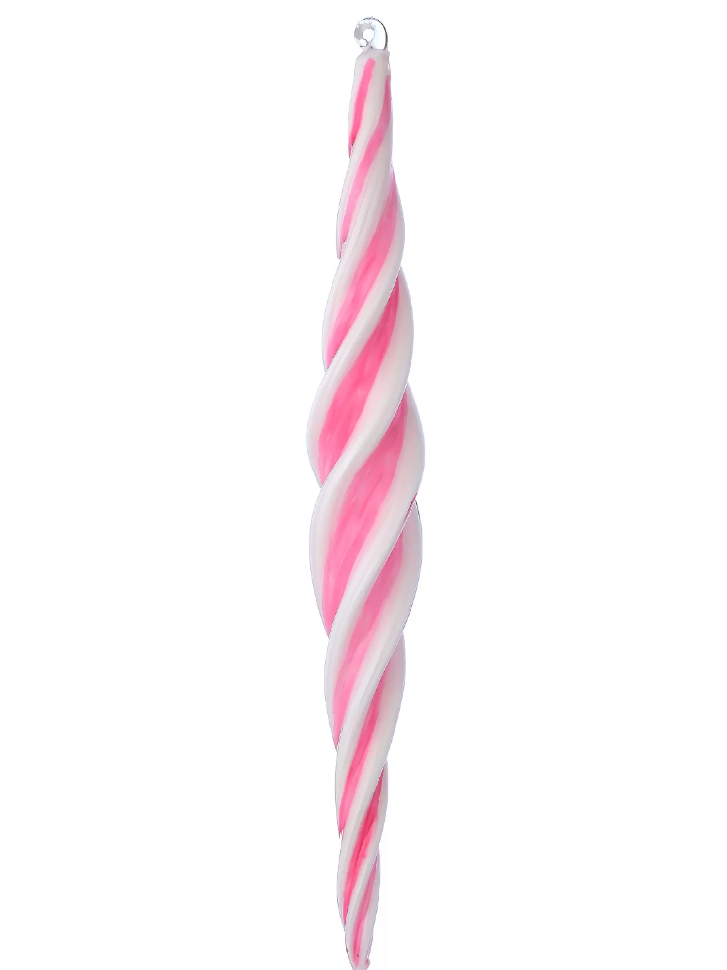 The Jolly Christmas Shop The Candy Shop | A Blushing Holiday | Regency 12" Large Pink And White Peppermint Swirl Glass Christmas Ornament MTX74663