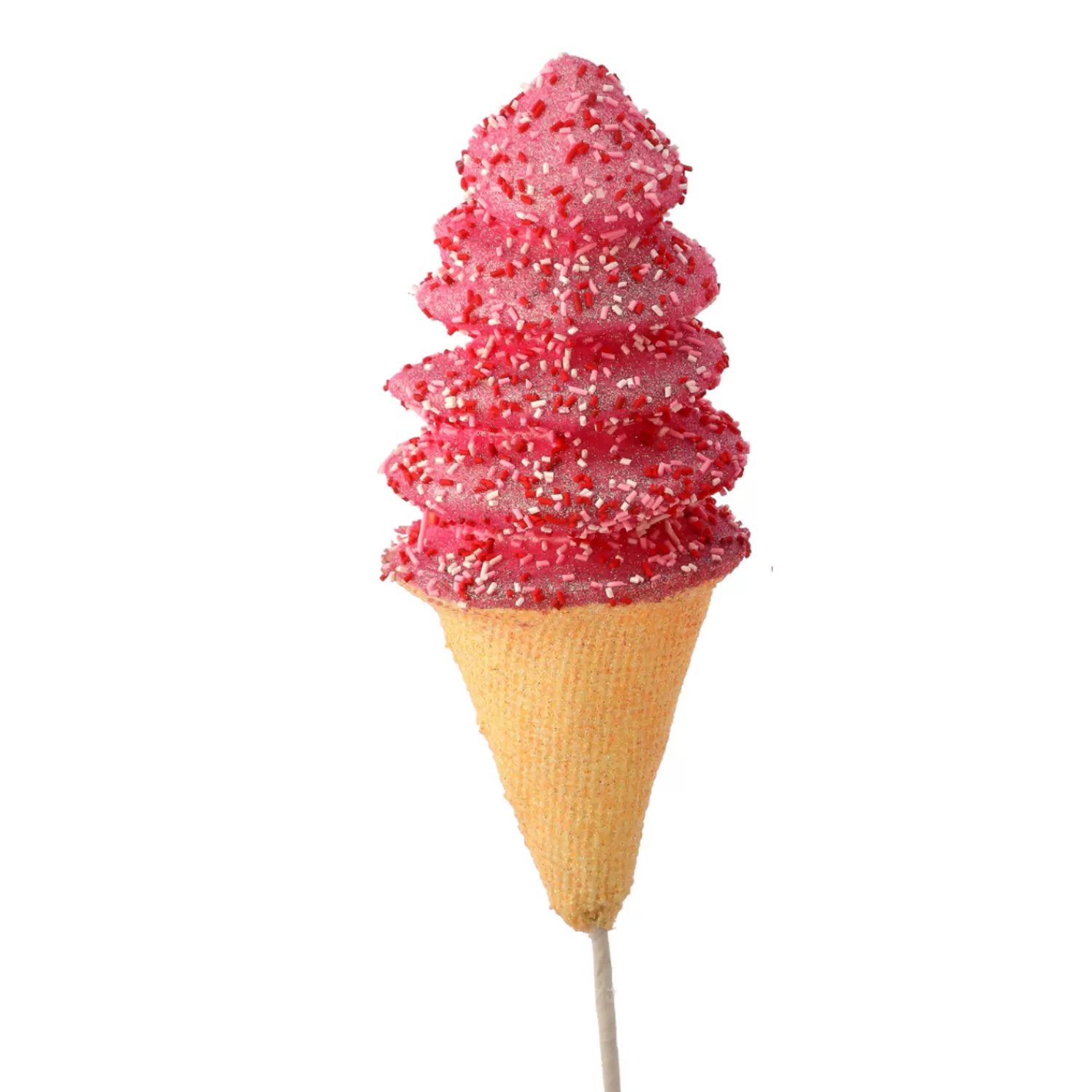 The Jolly Christmas Shop The Candy Shop | Candy Land | Regency 16" Red And Pink Ice Cream Cone With Sprinkles Christmas Tree Pick MTX73570