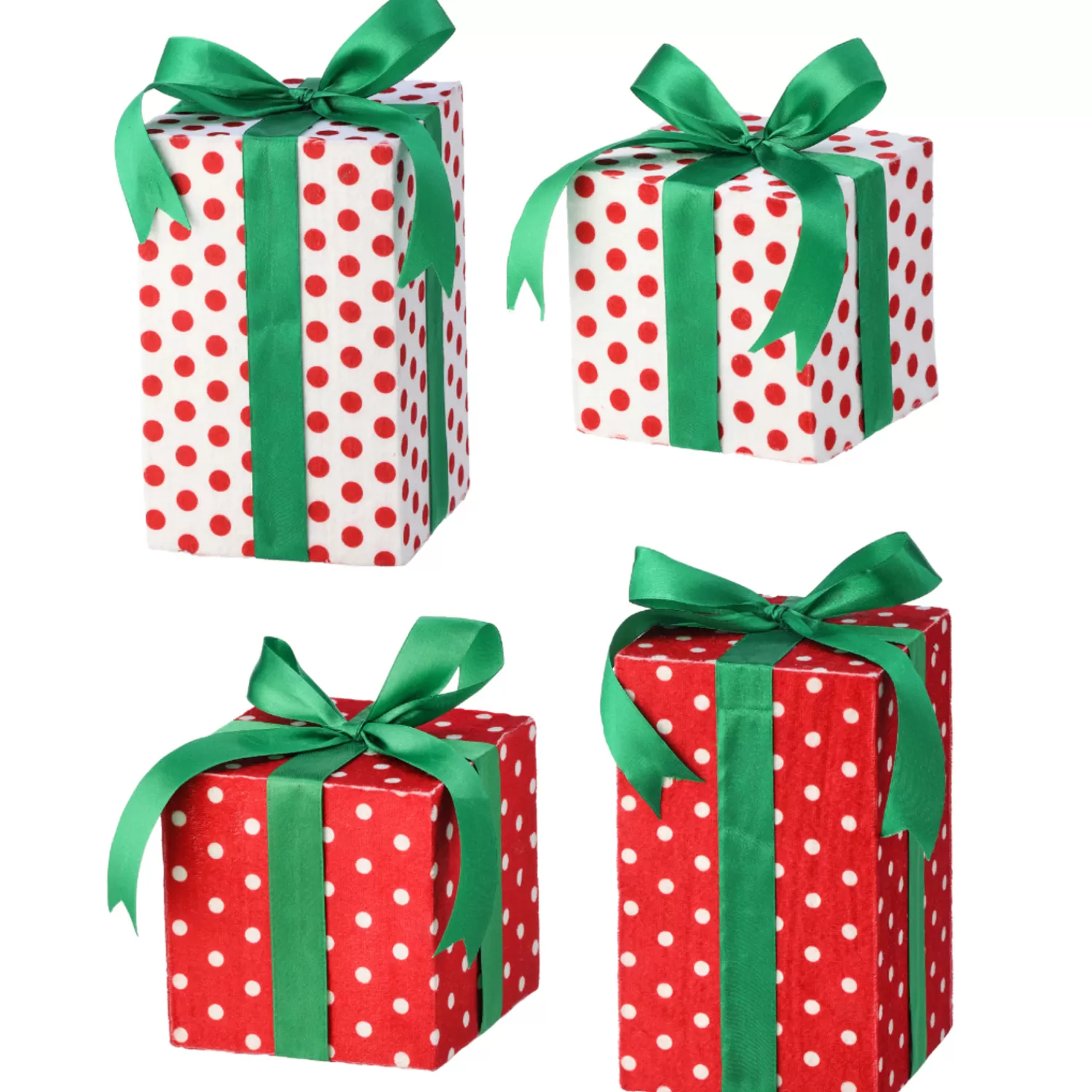 The Jolly Christmas Shop Tinsel Town | Figures | Regency 5" Or 8" Red And White Polka Dot Gift Box Christmas Decoration