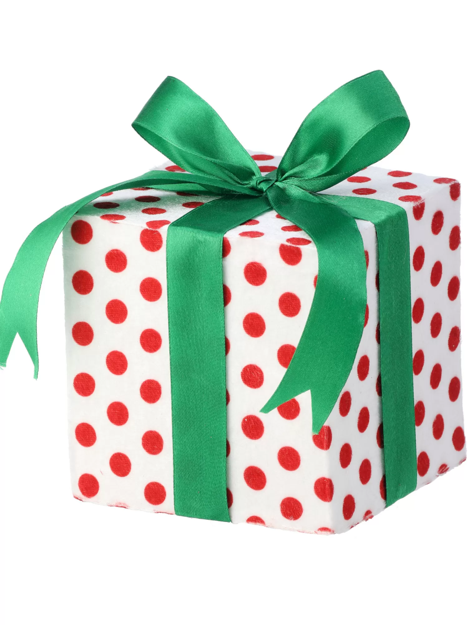 The Jolly Christmas Shop Tinsel Town | Figures | Regency 5" Or 8" Red And White Polka Dot Gift Box Christmas Decoration
