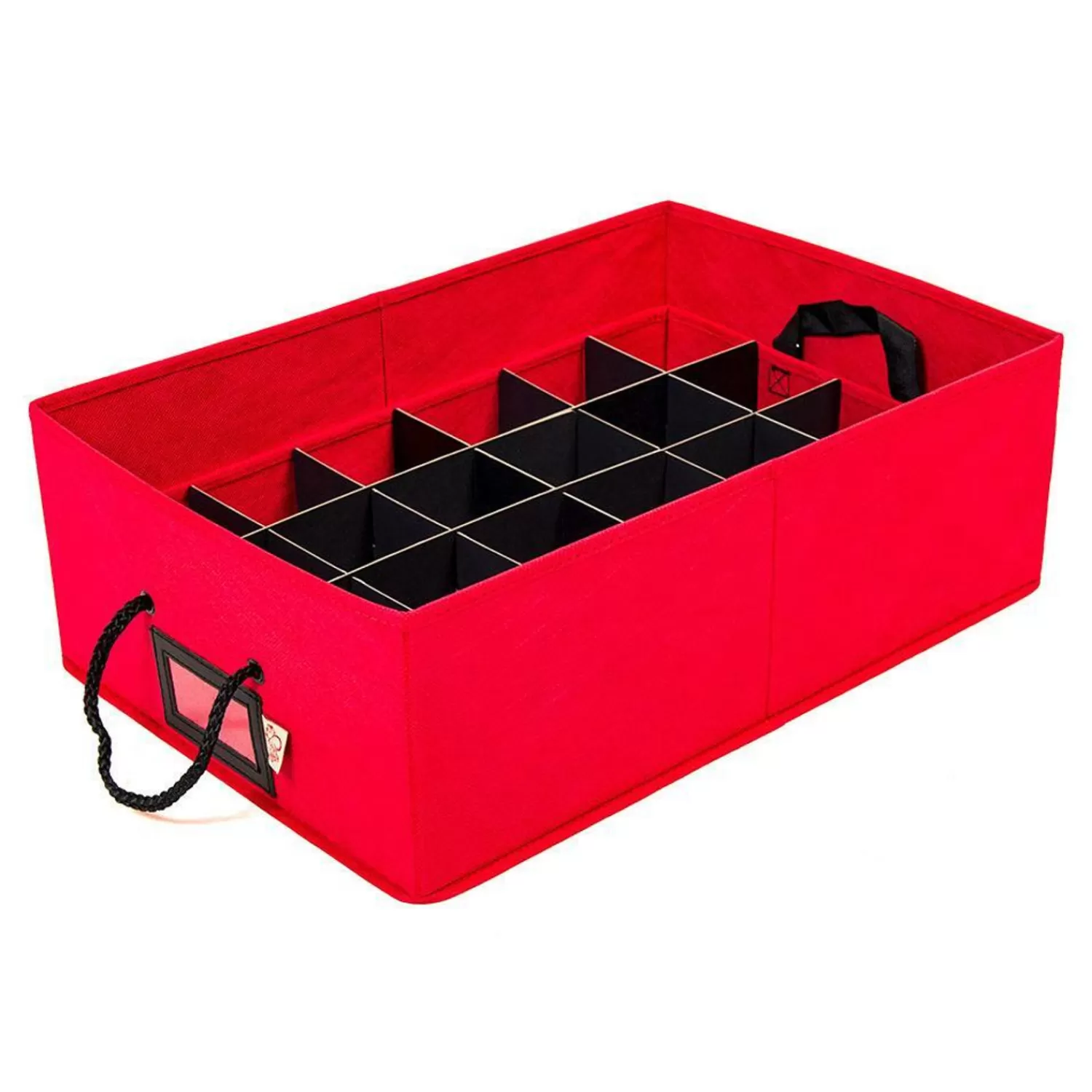 The Jolly Christmas Shop Ornament Boxes, Hooks And Stands | Santa's Bags Red 2 Tray Lid Top Christmas Ornament Storage SB-10453-RED