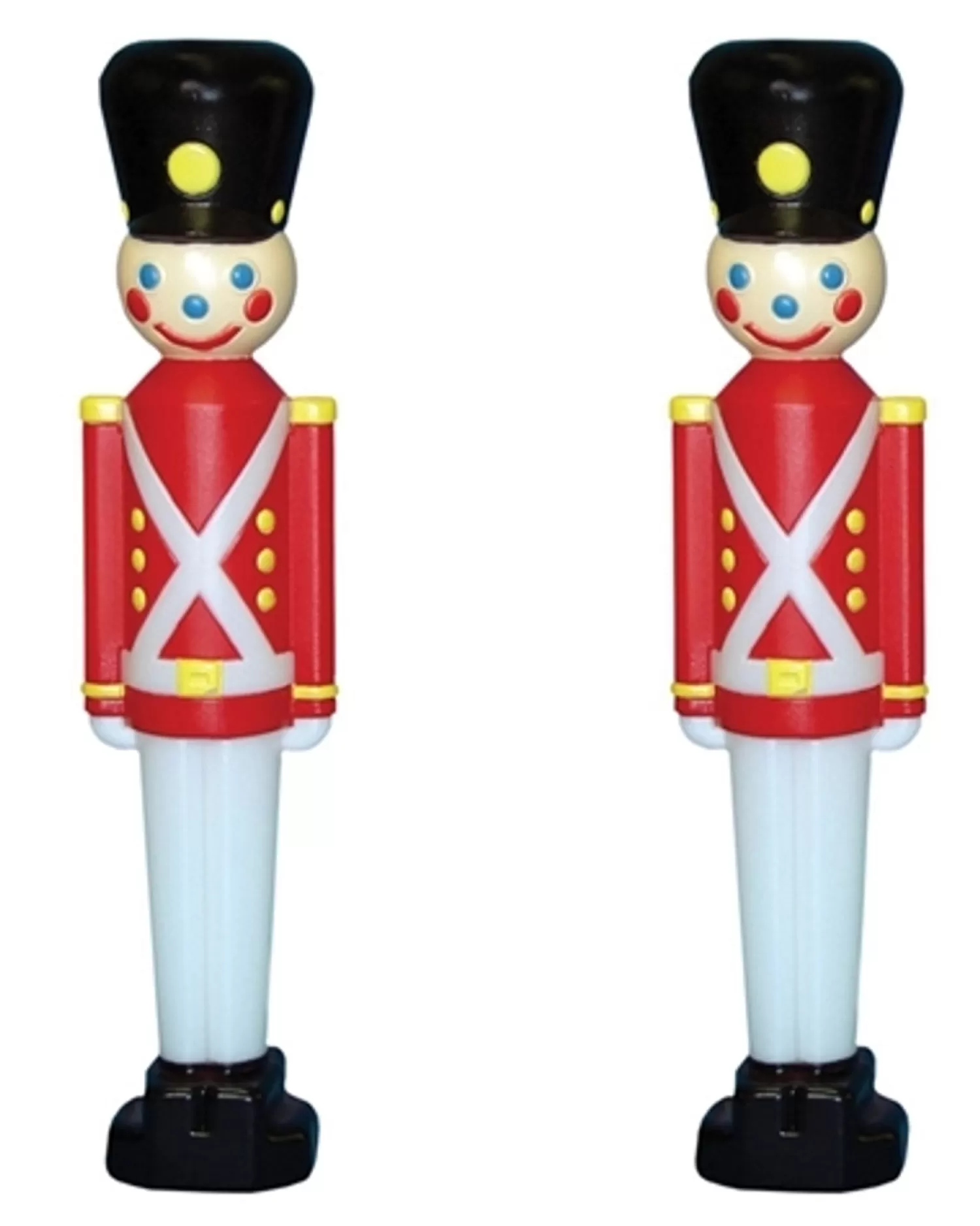 The Jolly Christmas Shop Outdoor Lighted Decorations | Christmas Blow Molds | Set Of 2 Toy Soldier With Black Hat Plastic Blow Mold Decorations