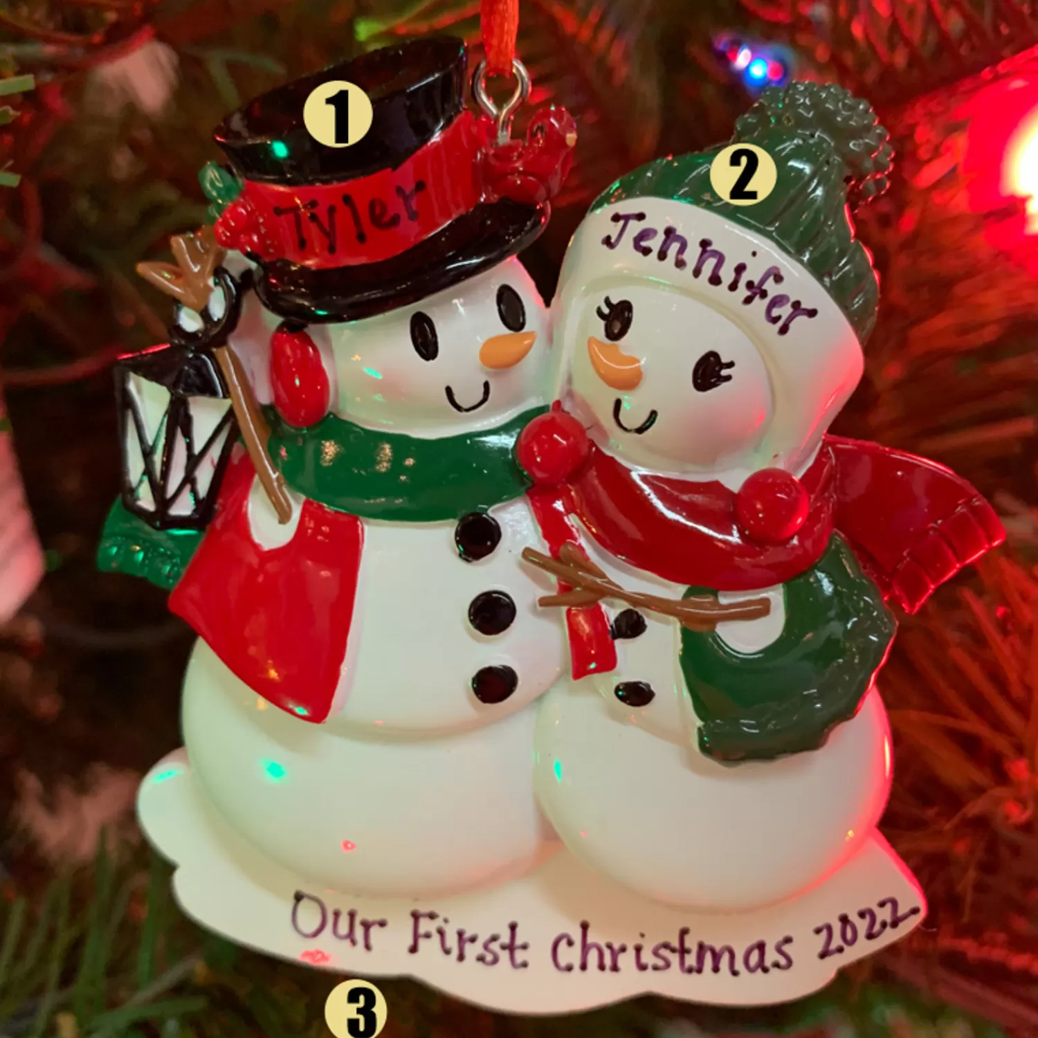 The Jolly Christmas Shop Personalized Ornaments·Wedding And Engagement Ornaments | Personalized Ornaments·Family Ornaments | Snowman Family Of 2 Personalized Christmas Ornament OR2255-2