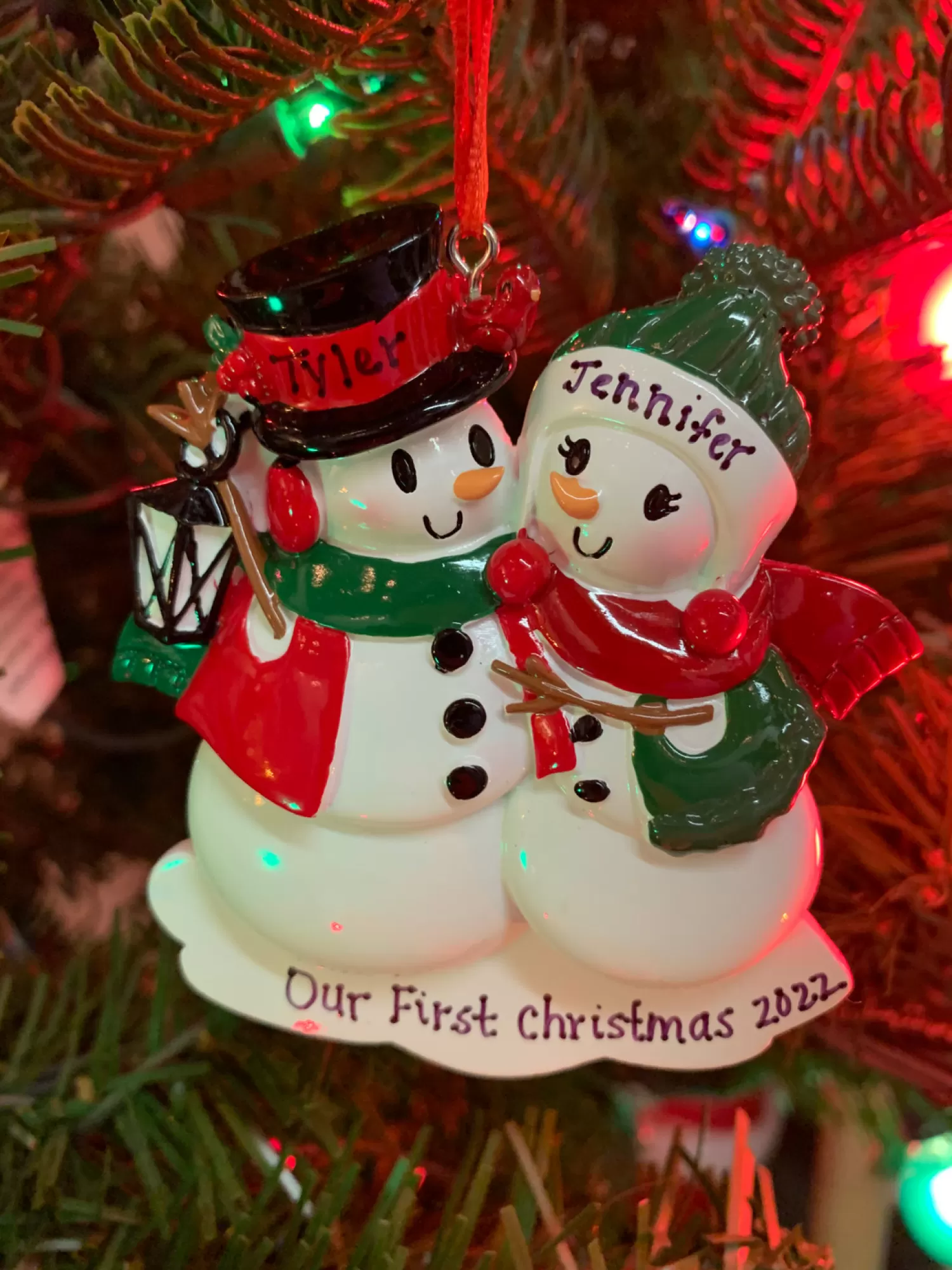 The Jolly Christmas Shop Personalized Ornaments·Wedding And Engagement Ornaments | Personalized Ornaments·Family Ornaments | Snowman Family Of 2 Personalized Christmas Ornament OR2255-2