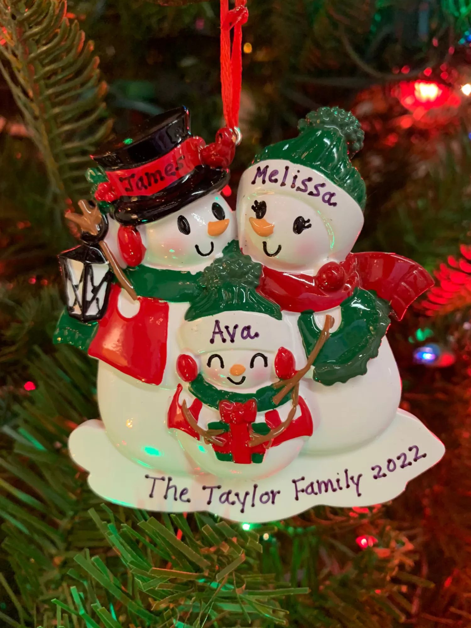 The Jolly Christmas Shop Personalized Ornaments·Family Ornaments | Snowman | Snowman Family Of 3 Personalized Christmas Ornament OR2255-3