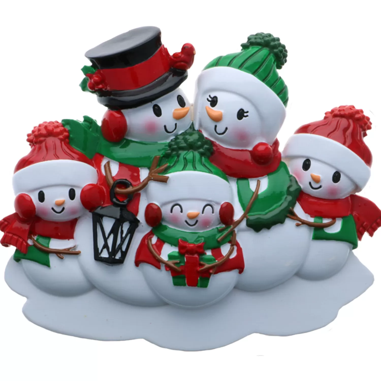 The Jolly Christmas Shop Personalized Ornaments·Family Ornaments | Snowman | Snowman Family Of 5 Personalized Christmas Ornament OR2255-5