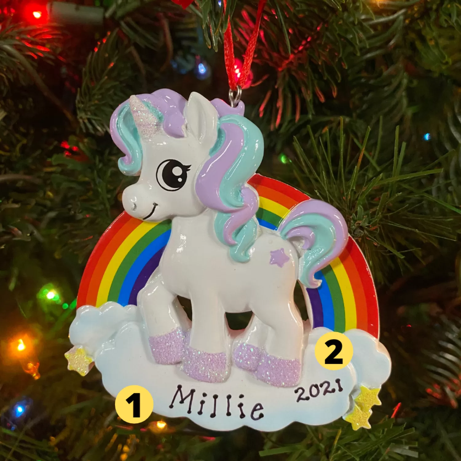 The Jolly Christmas Shop Personalized Ornaments·Misc. | Storybook And Legends | Unicorn Personalized Christmas Ornament OR1652