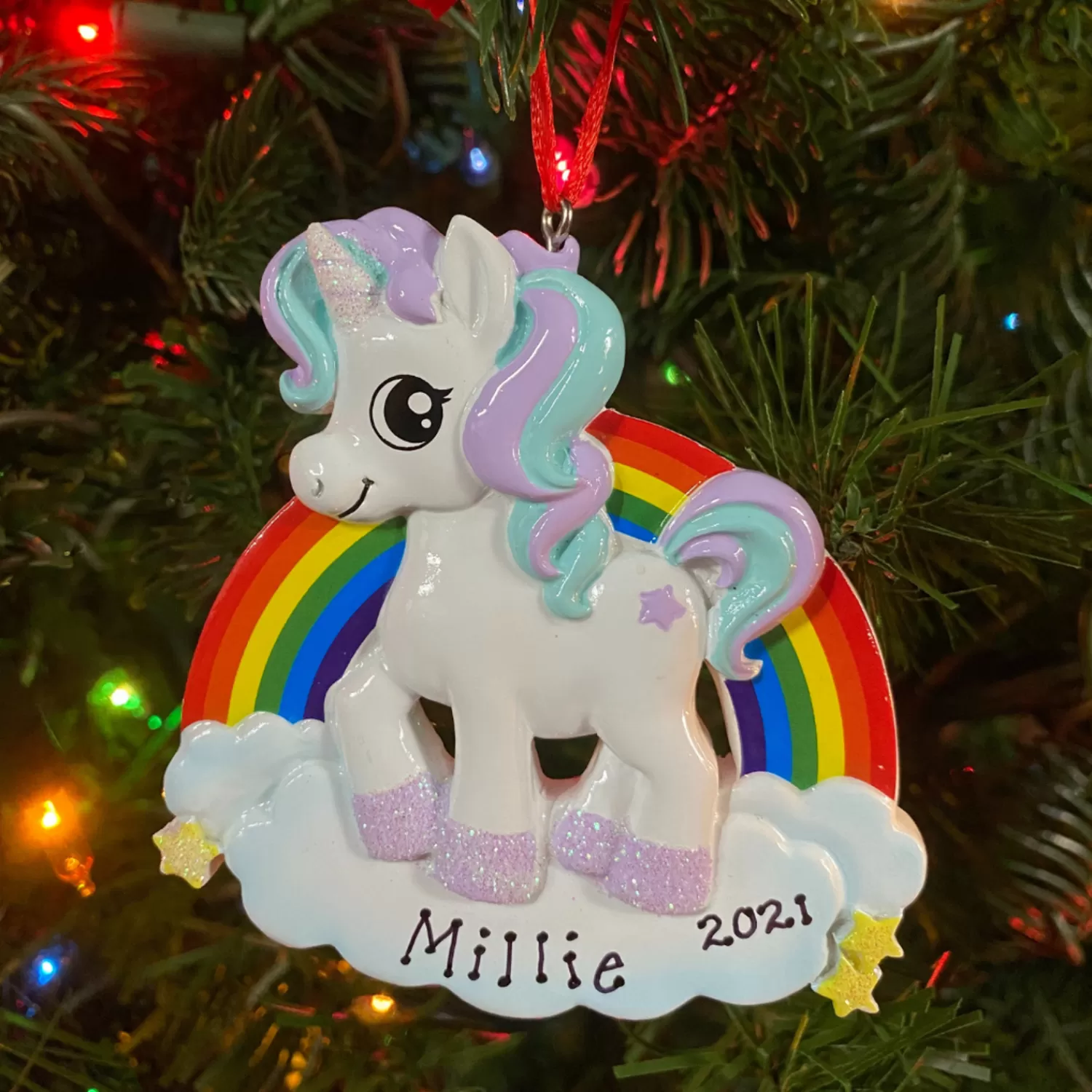 The Jolly Christmas Shop Personalized Ornaments·Misc. | Storybook And Legends | Unicorn Personalized Christmas Ornament OR1652