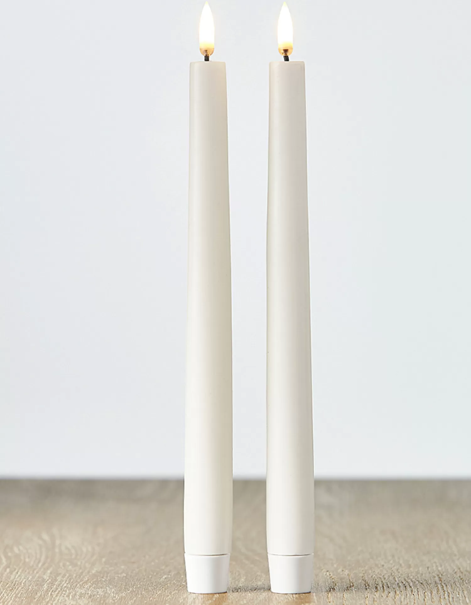 The Jolly Christmas Shop Sleigh Bells | O Tannebaun | Uyuni 11" Moving Flame White Unscented Taper Candle Set Of 2 4034512